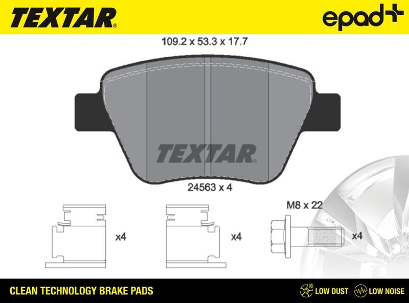 Textar 2456301CP - Bremžu uzliku kompl., Disku bremzes www.autospares.lv