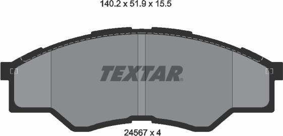 Textar 2456701 - Bremžu uzliku kompl., Disku bremzes www.autospares.lv