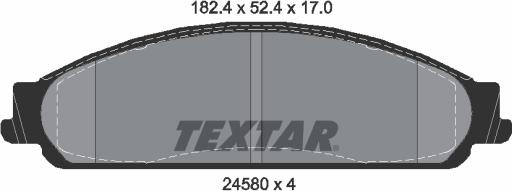 Textar 2458002 - Bremžu uzliku kompl., Disku bremzes www.autospares.lv