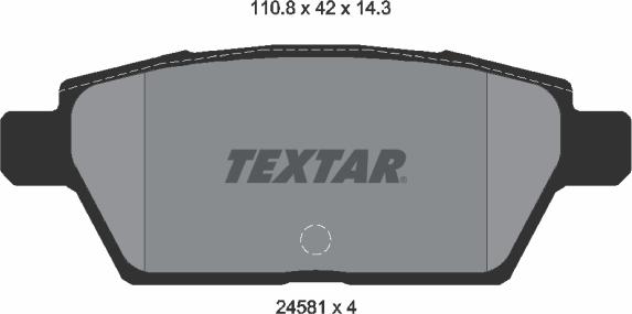 Textar 2458102 - Bremžu uzliku kompl., Disku bremzes www.autospares.lv