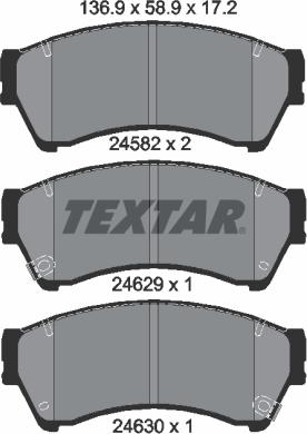 Textar 2458206 - Bremžu uzliku kompl., Disku bremzes www.autospares.lv