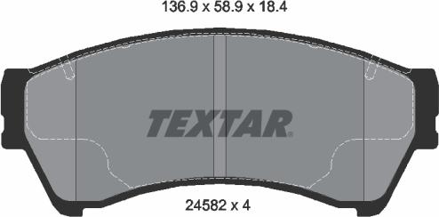 Textar 2458201 - Bremžu uzliku kompl., Disku bremzes www.autospares.lv