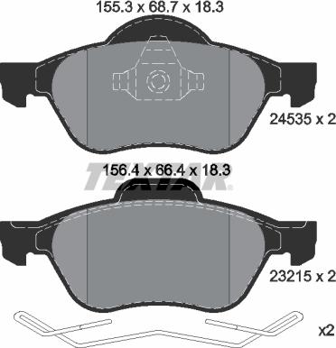 Textar 2453501 - Тормозные колодки, дисковые, комплект www.autospares.lv