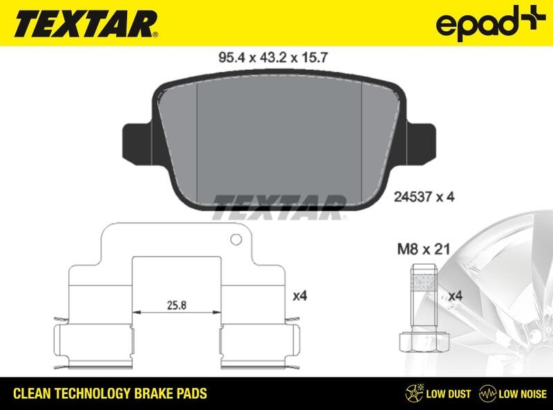 Textar 2453701CP - Bremžu uzliku kompl., Disku bremzes autospares.lv