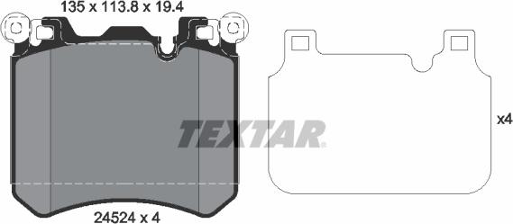 Textar 2452401 - Bremžu uzliku kompl., Disku bremzes www.autospares.lv