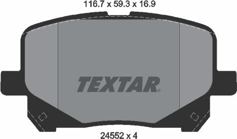 Textar 2452201 - Brake Pad Set, disc brake www.autospares.lv