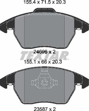 Textar 2469601 - Brake Pad Set, disc brake www.autospares.lv