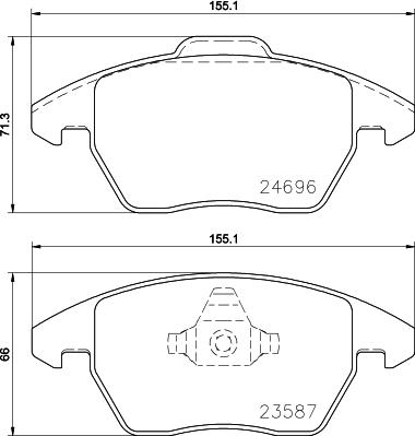 Textar 2469681 - Тормозные колодки, дисковые, комплект www.autospares.lv