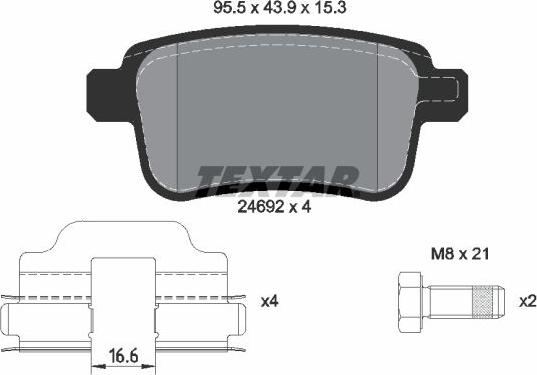 Textar 2469201 - Bremžu uzliku kompl., Disku bremzes www.autospares.lv