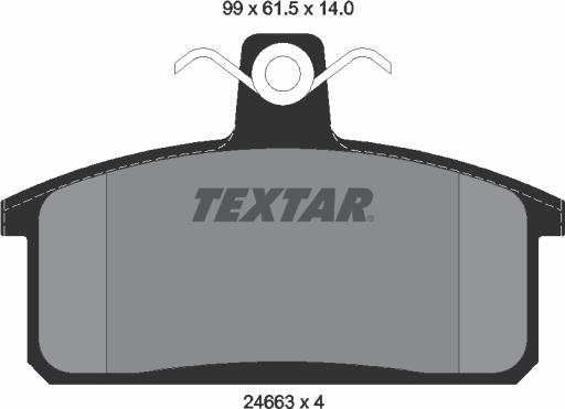 Textar 2466301 - Тормозные колодки, дисковые, комплект www.autospares.lv