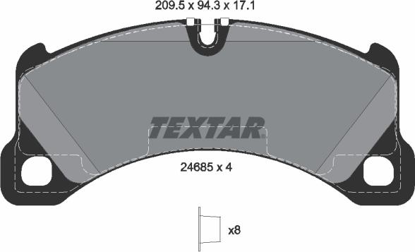 Textar 2468501 - Bremžu uzliku kompl., Disku bremzes www.autospares.lv