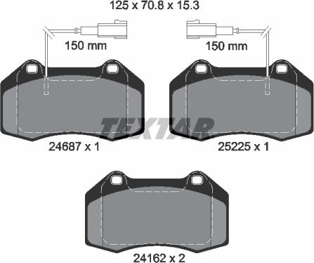 Textar 2468701 - Bremžu uzliku kompl., Disku bremzes www.autospares.lv