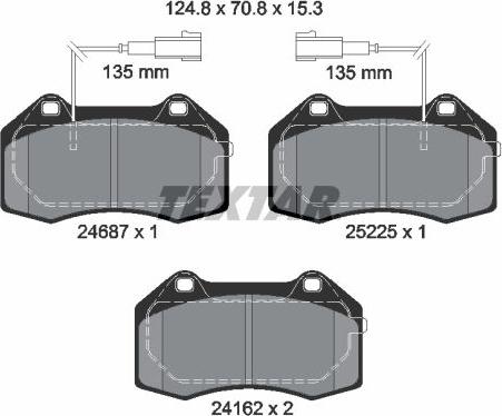 Textar 2468703 - Bremžu uzliku kompl., Disku bremzes www.autospares.lv