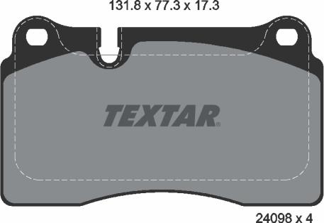 Textar 2409801 - Bremžu uzliku kompl., Disku bremzes www.autospares.lv