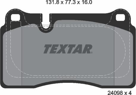 Textar 2409803 - Bremžu uzliku kompl., Disku bremzes www.autospares.lv