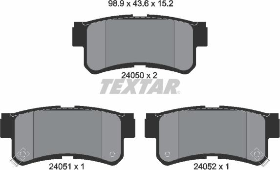 Textar 2405001 - Тормозные колодки, дисковые, комплект www.autospares.lv