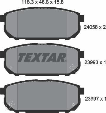 Textar 2405801 - Bremžu uzliku kompl., Disku bremzes autospares.lv