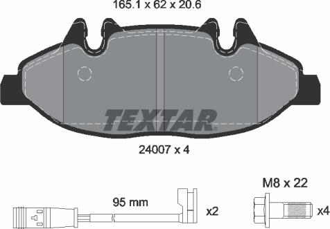 Textar 2400703 - Bremžu uzliku kompl., Disku bremzes www.autospares.lv