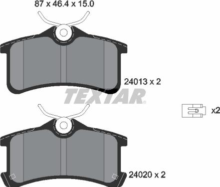 Textar 2401301 - Bremžu uzliku kompl., Disku bremzes autospares.lv