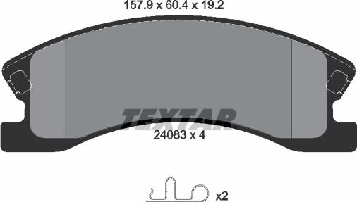 Textar 2408301 - Bremžu uzliku kompl., Disku bremzes www.autospares.lv