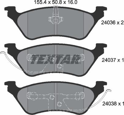 Textar 2403601 - Bremžu uzliku kompl., Disku bremzes autospares.lv