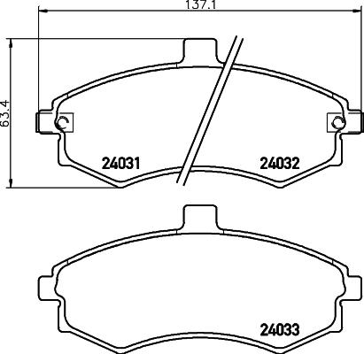 Textar 2403105 - Bremžu uzliku kompl., Disku bremzes www.autospares.lv