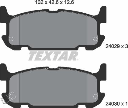 Textar 2402901 - Bremžu uzliku kompl., Disku bremzes www.autospares.lv