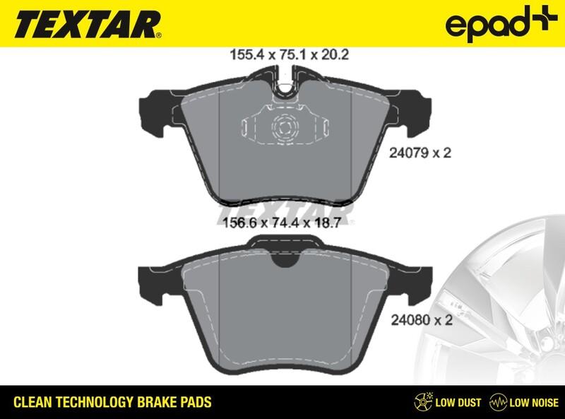 Textar 2407903CP - Bremžu uzliku kompl., Disku bremzes www.autospares.lv