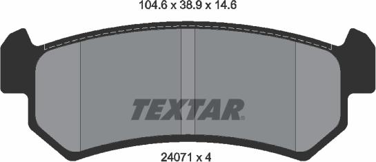 Textar 2407101 - Bremžu uzliku kompl., Disku bremzes autospares.lv