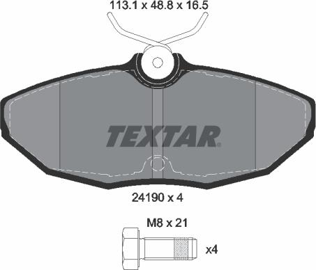 Textar 2419001 - Тормозные колодки, дисковые, комплект www.autospares.lv