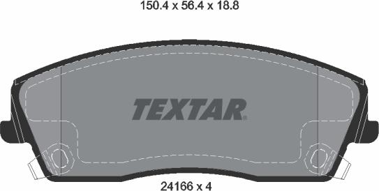 Textar 2416601 - Bremžu uzliku kompl., Disku bremzes www.autospares.lv