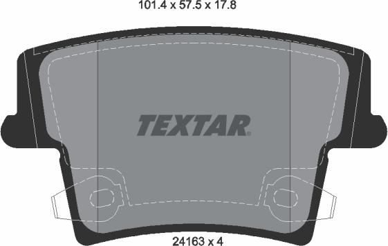 Textar 2416301 - Bremžu uzliku kompl., Disku bremzes www.autospares.lv