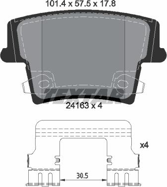 Textar 2416303 - Bremžu uzliku kompl., Disku bremzes www.autospares.lv