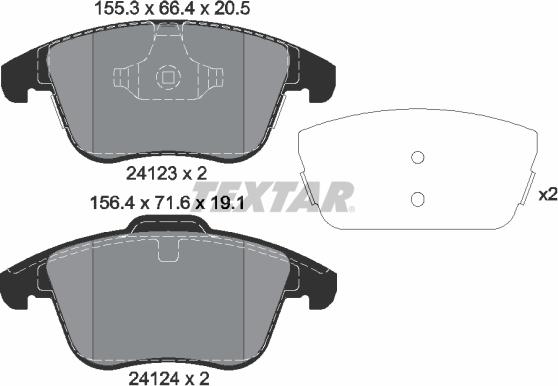 Textar 2412305 - Brake Pad Set, disc brake www.autospares.lv