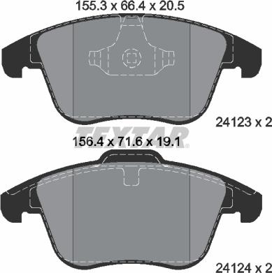 Textar 2412301 - Brake Pad Set, disc brake www.autospares.lv