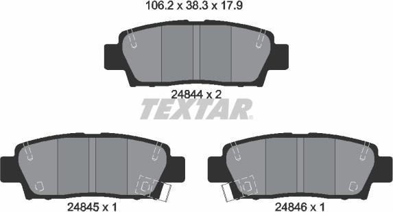 Textar 2484401 - Bremžu uzliku kompl., Disku bremzes autospares.lv