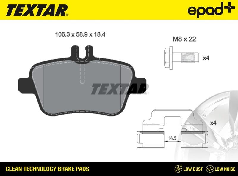 Textar 2484801CP - Bremžu uzliku kompl., Disku bremzes www.autospares.lv