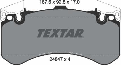 Textar 2484701 - Bremžu uzliku kompl., Disku bremzes www.autospares.lv