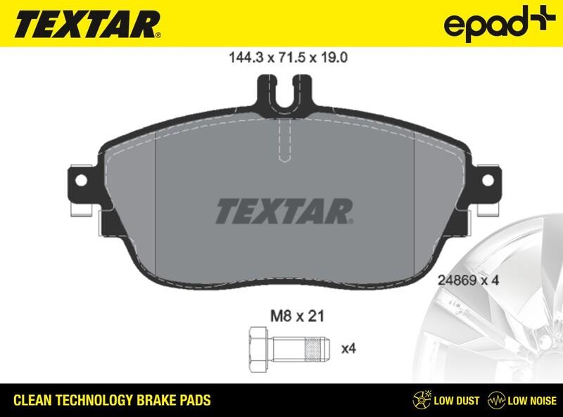 Textar 2486901CP - Bremžu uzliku kompl., Disku bremzes www.autospares.lv