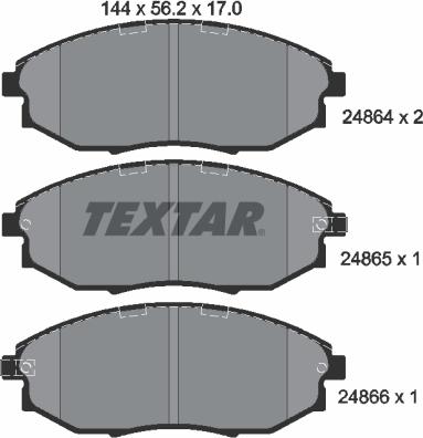 Textar 2486401 - Тормозные колодки, дисковые, комплект www.autospares.lv