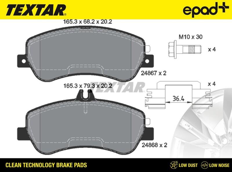 Textar 2486701CP - Bremžu uzliku kompl., Disku bremzes www.autospares.lv