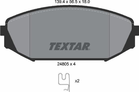 Textar 2480501 - Тормозные колодки, дисковые, комплект www.autospares.lv