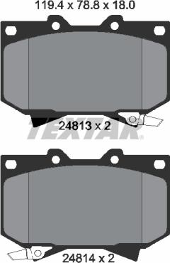 Textar 2481301 - Brake Pad Set, disc brake www.autospares.lv