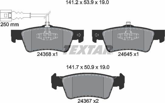 Textar 2436801 - Brake Pad Set, disc brake www.autospares.lv