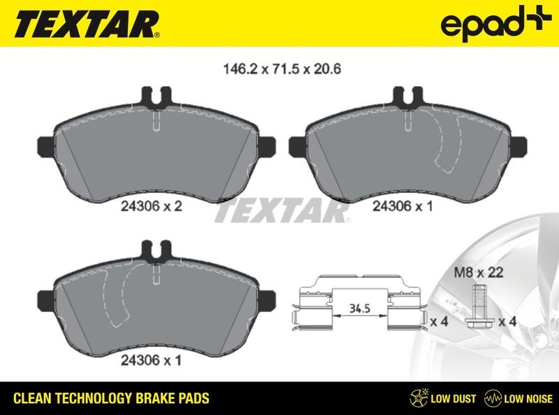 Textar 2430601CP - Bremžu uzliku kompl., Disku bremzes autospares.lv