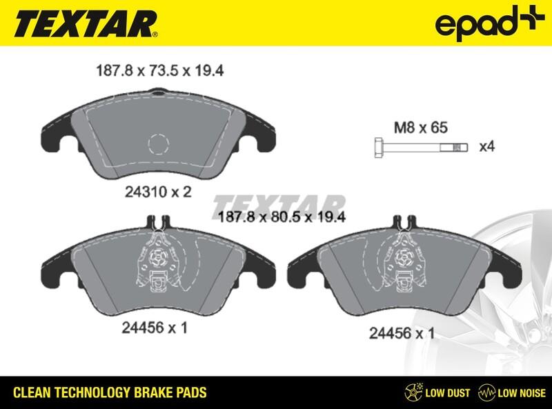 Textar 2431001CP - Bremžu uzliku kompl., Disku bremzes www.autospares.lv