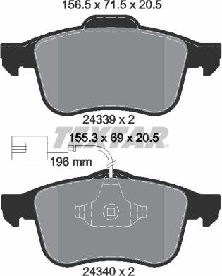 Textar 2433901 - Brake Pad Set, disc brake www.autospares.lv