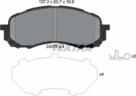 Textar 2437201 - Brake Pad Set, disc brake www.autospares.lv