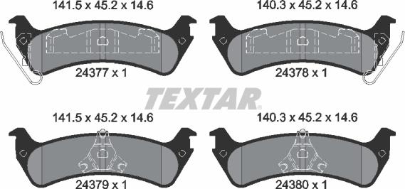 Textar 2437701 - Bremžu uzliku kompl., Disku bremzes www.autospares.lv