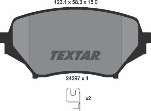 Textar 2429701 - Bremžu uzliku kompl., Disku bremzes www.autospares.lv